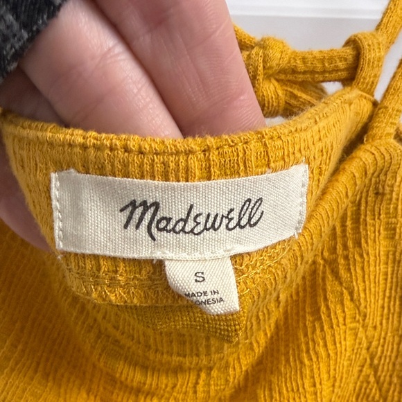 Madewell Womens Mustard Sleeveless Dress Size Small Summer Open Back Retro - Picture 2 of 3